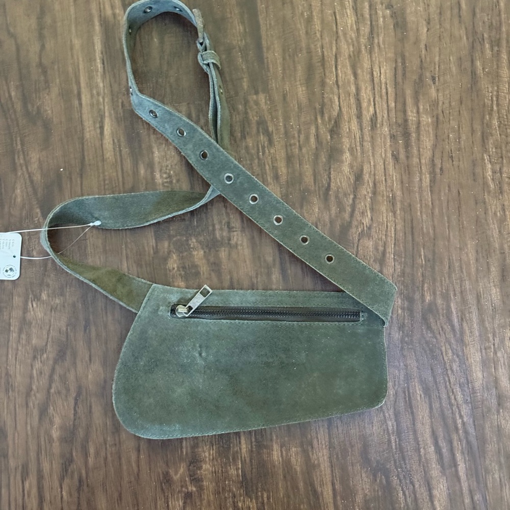 Free People Olive Green Suede Belt Bag - Picture 2 of 12